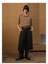 Loose Striped Knit Short-Sleeve Shirts