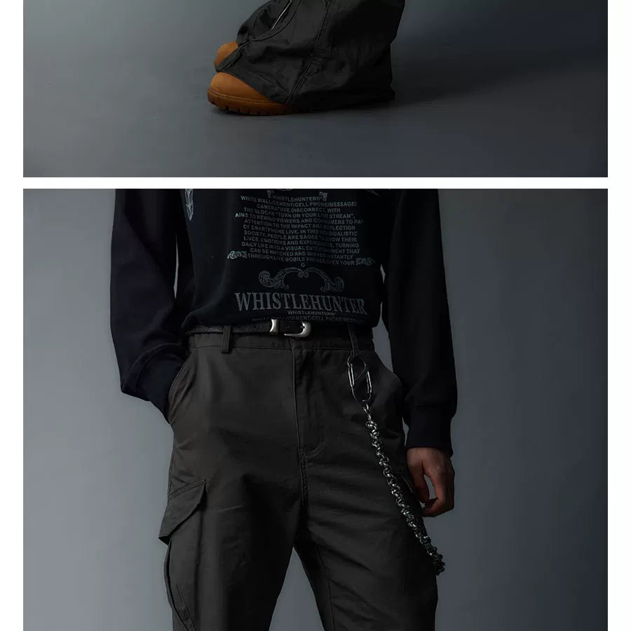 Adjustable Zipper Flared Baggy Cargo Pants