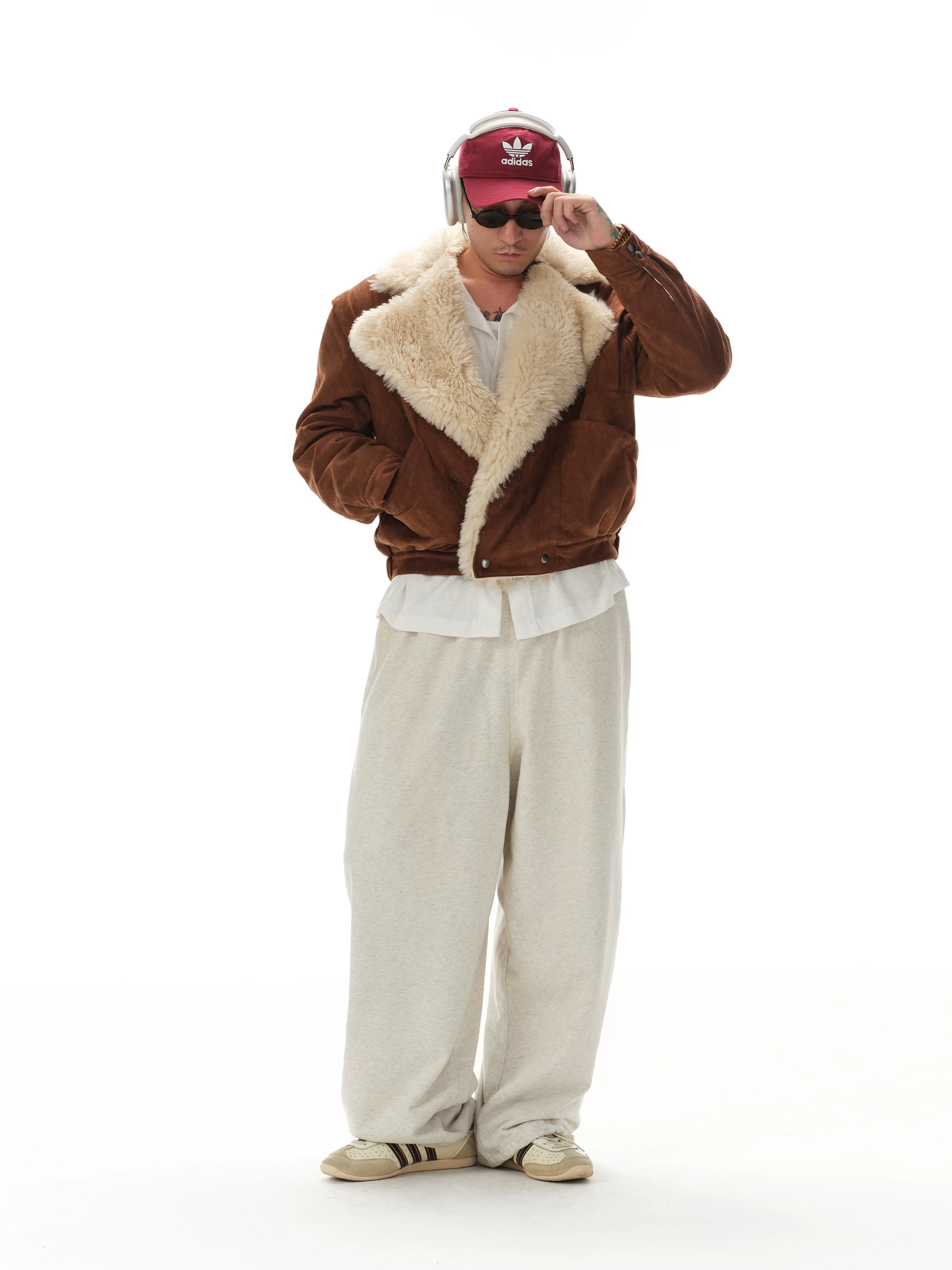 Vintage Lamb Lapel Moto Puffer Coat