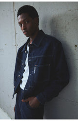 Okayama Classic Pleated Cropped Denim Jacket