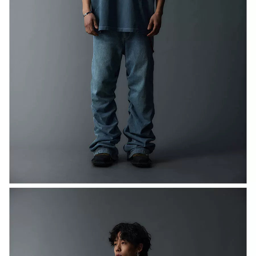 Two-Tone Washed Mesh Patchwork Tee