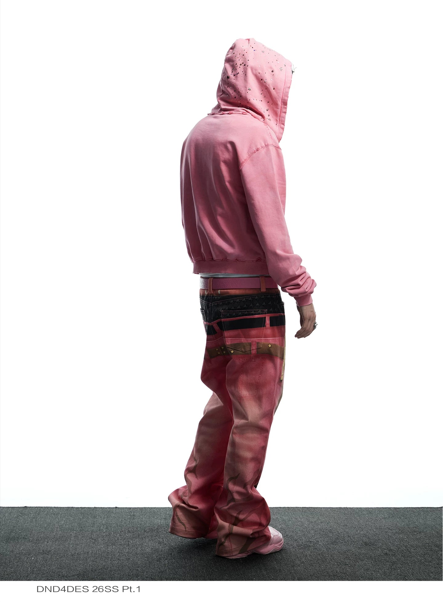 Double Waistband 3D Tiger Flare Jeans
