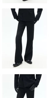 Black Straight Leg Casual Pants