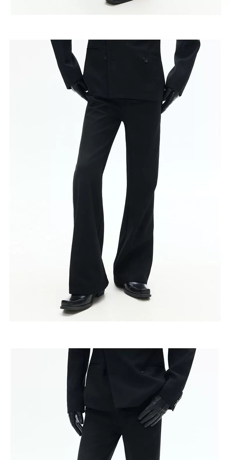 Black Straight Leg Casual Pants