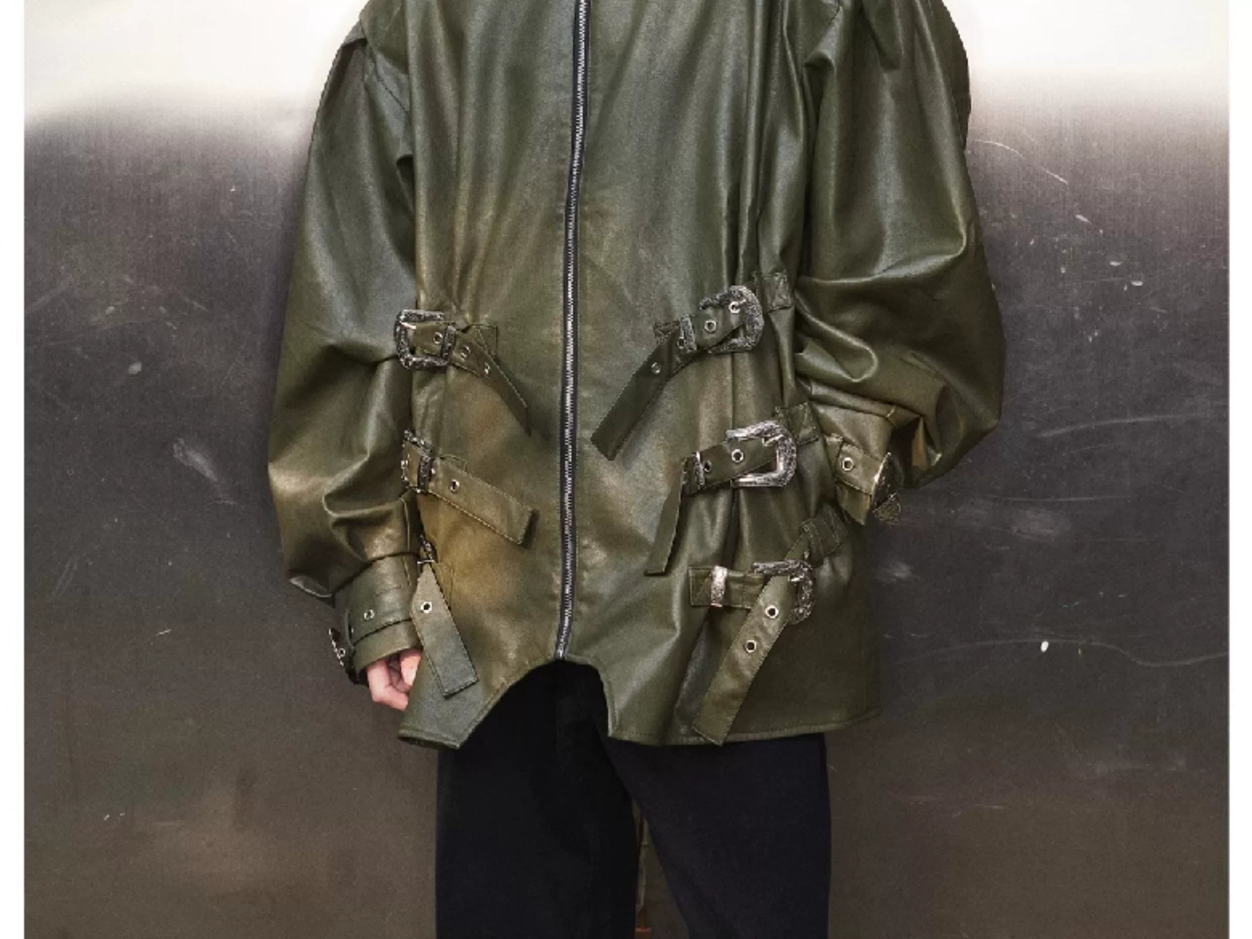 Loose Riveted Punk Leather Jacket