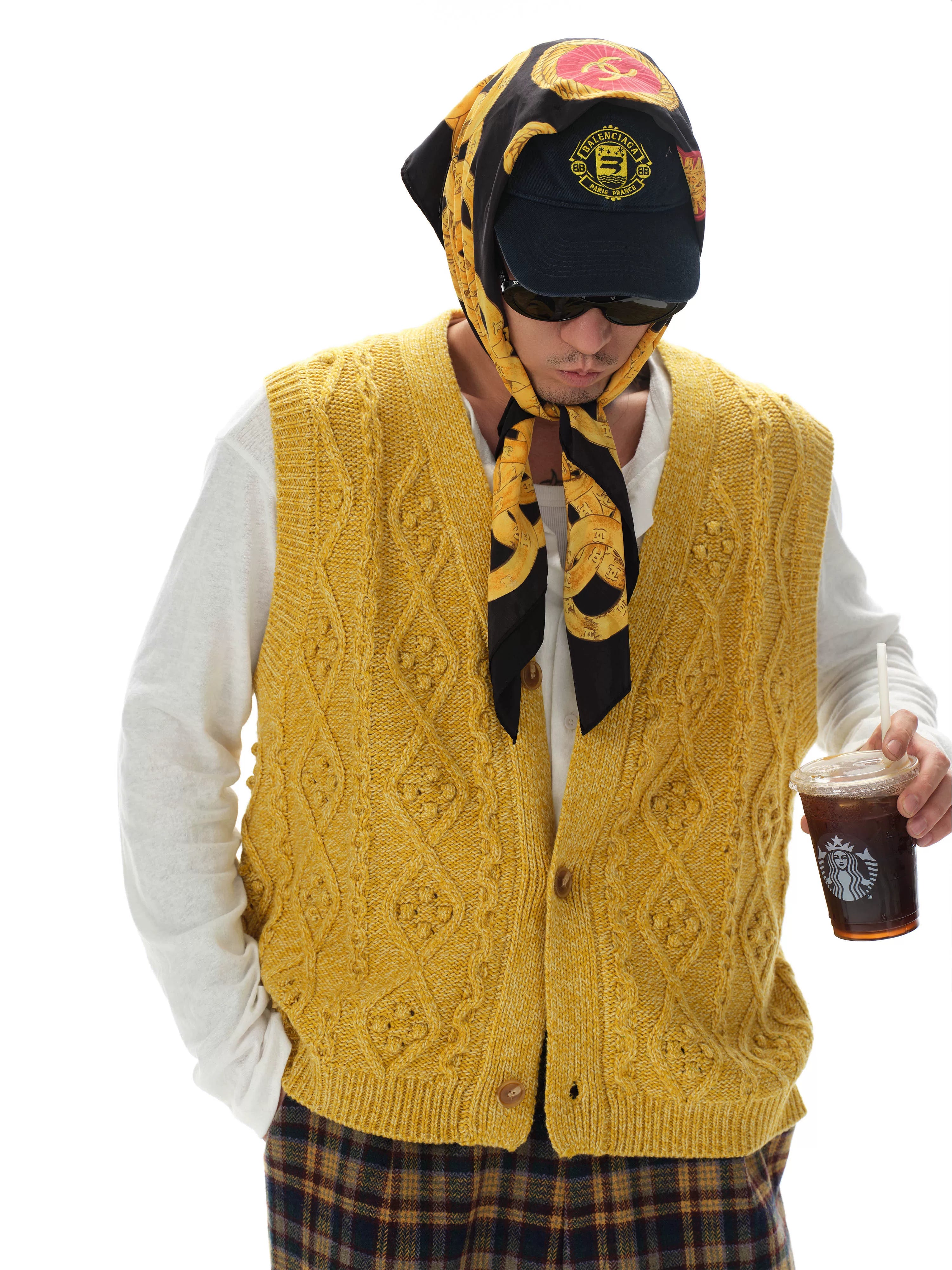 Wool Blend Vintage Knit Vest