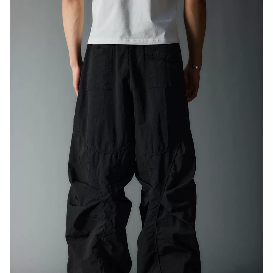 Waterproof Irregular Zippered Baggy Trench Pants