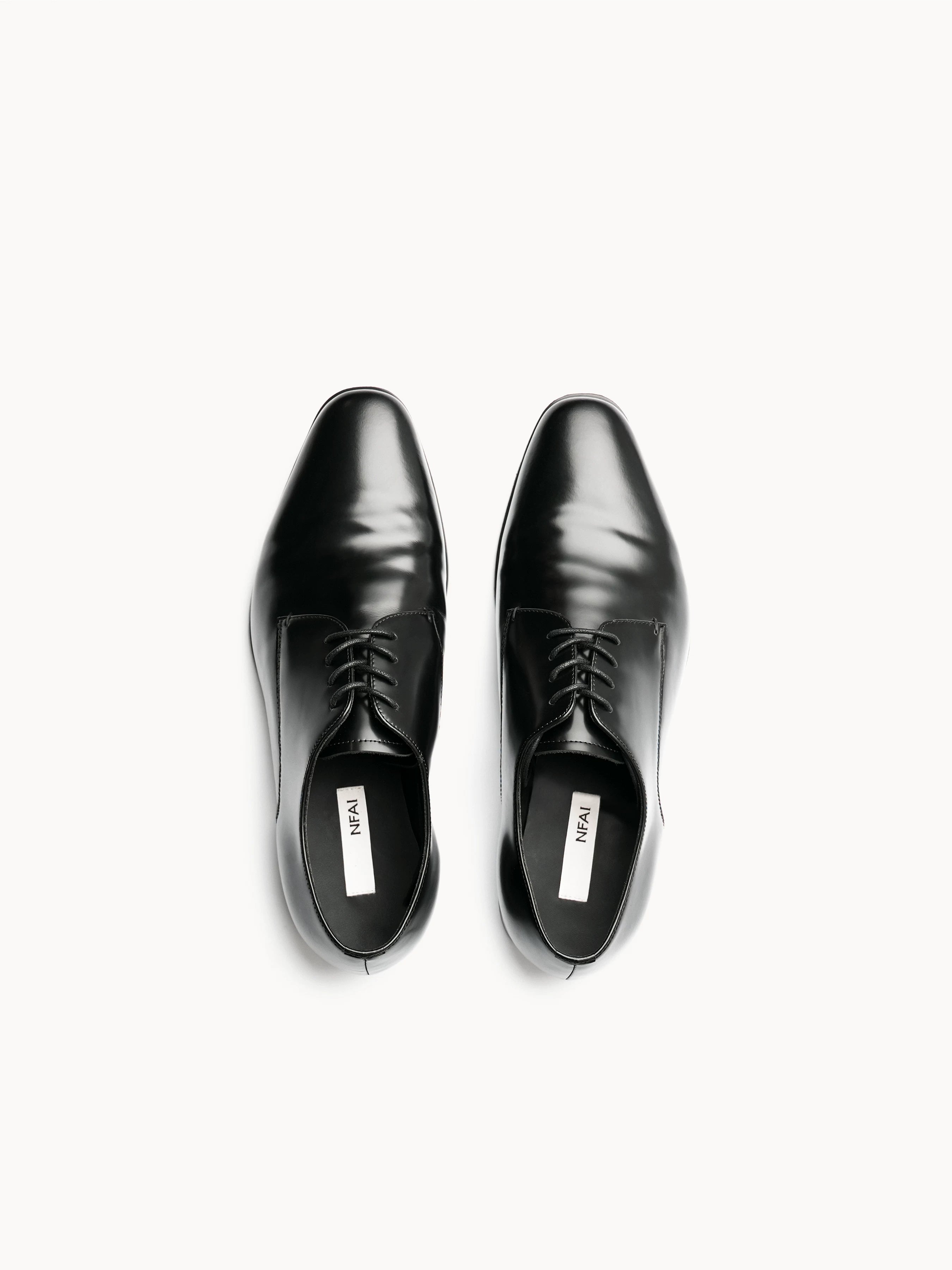 Pointed Toe Pleated Leather Derby Shoes