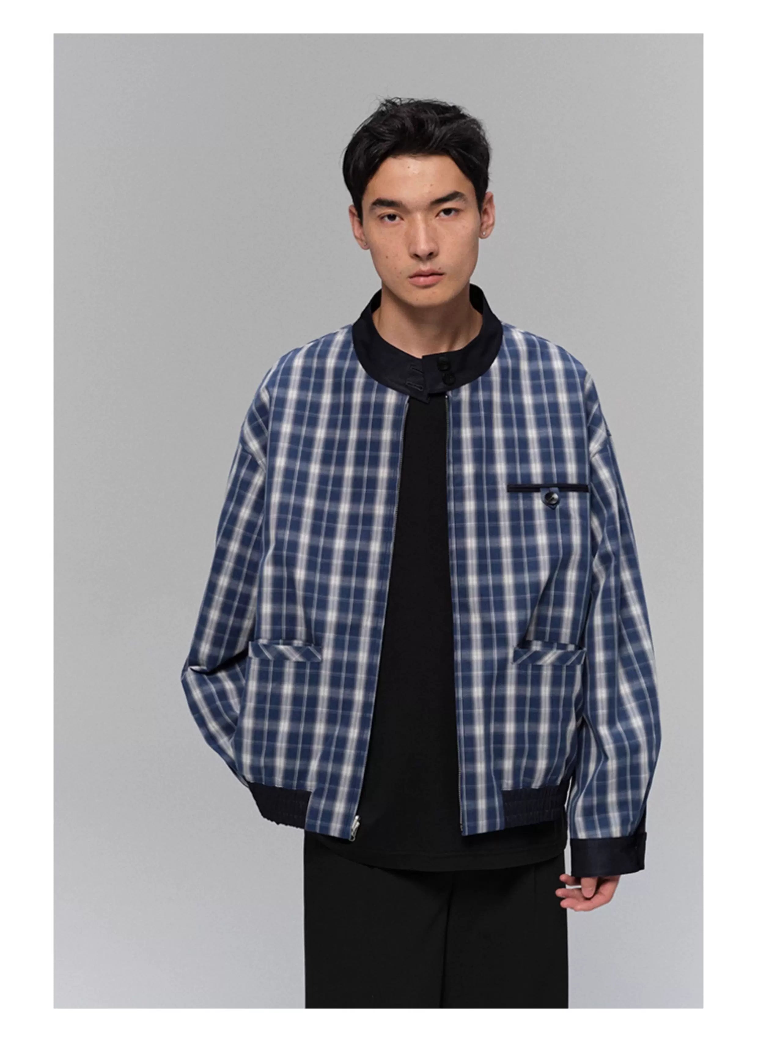 Reversible Plaid Lined Cotton Harrington Jacket