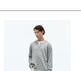 Striped Henley Cotton Cashmere Sweater