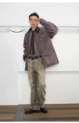 Mud-Dyed Distressed Bootcut Jeans