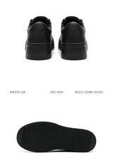 Unisex Distressed Low-Top Leather Platform Sneakers