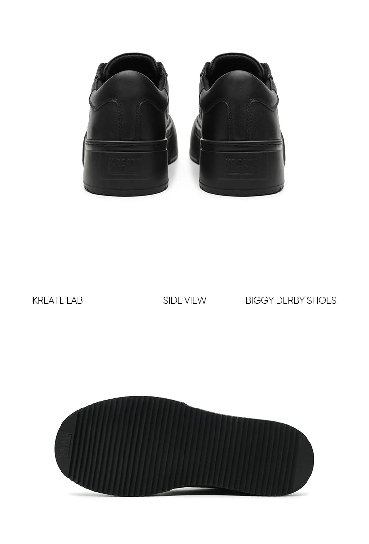 Unisex Distressed Low-Top Leather Platform Sneakers