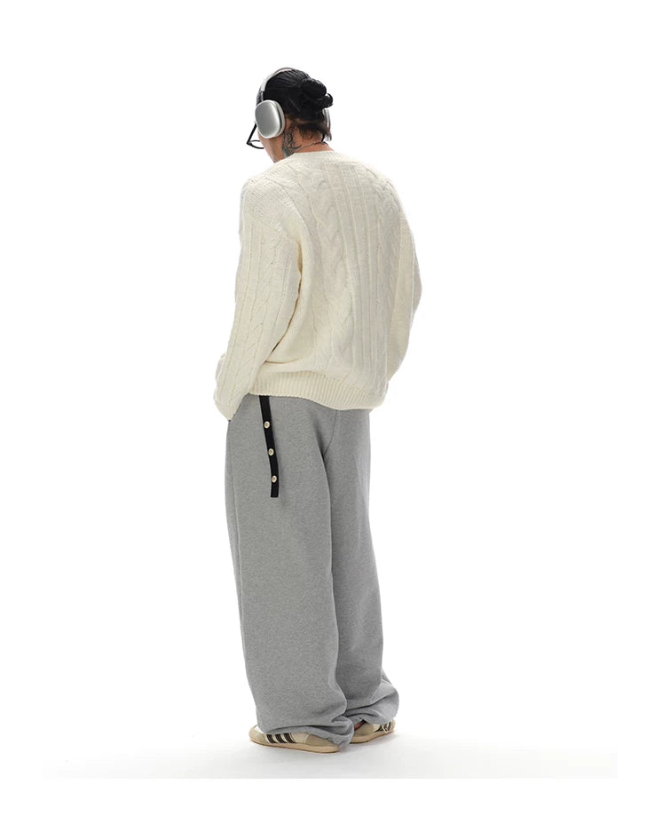 Men's V-neck Twist Wool Blend Sweater