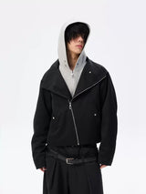 Two-In-One Short Detachable Hooded Puffer Jacket