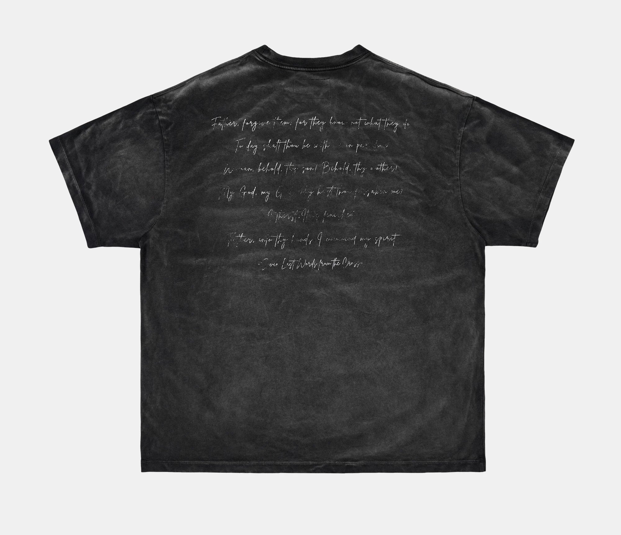 Heavyweight Loose Washed Gray Printed Tee