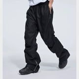 Double Pleated Zip Straight Loose Pants