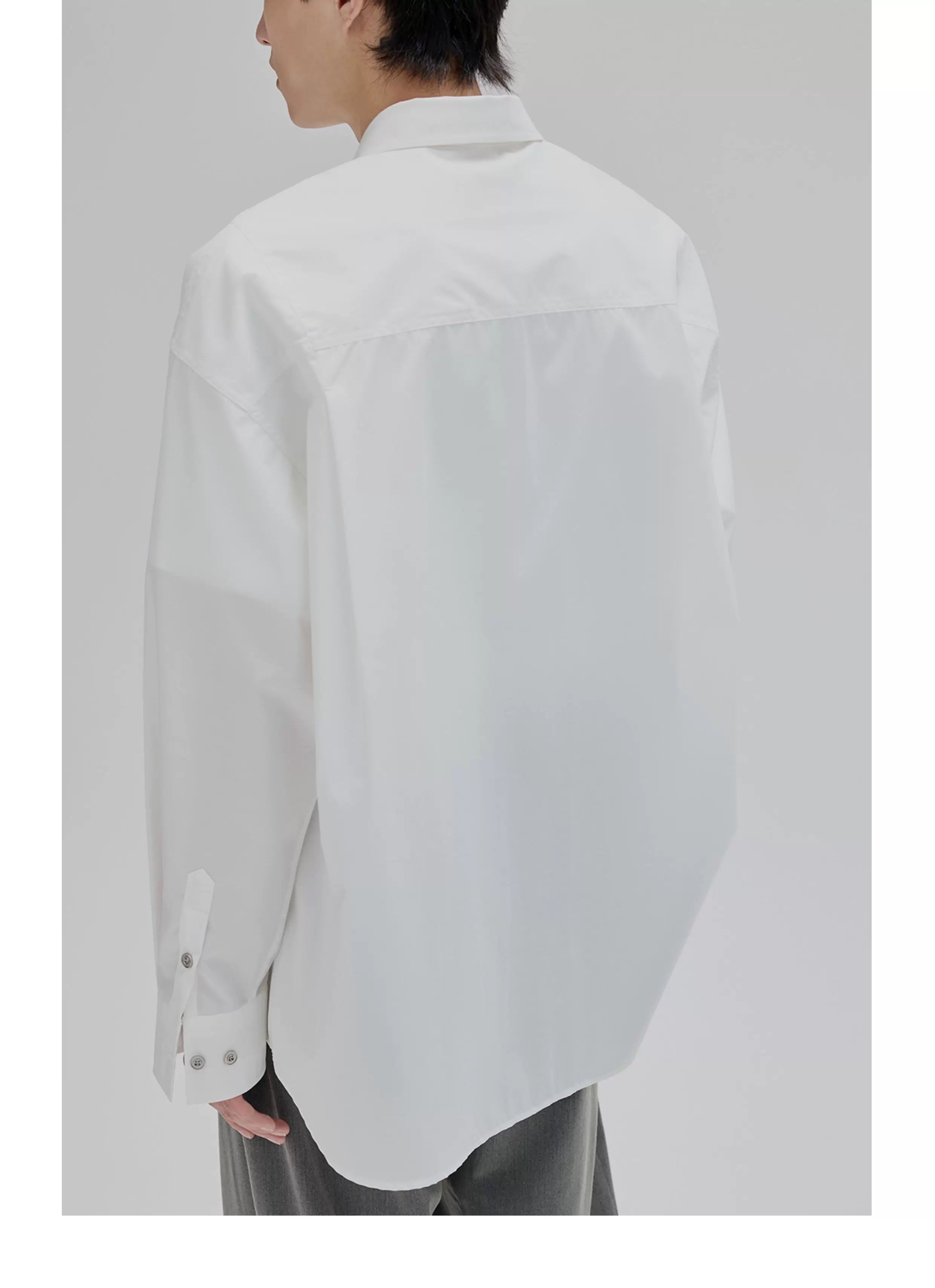 Basic Long Sleeve Cotton Blend Shirt