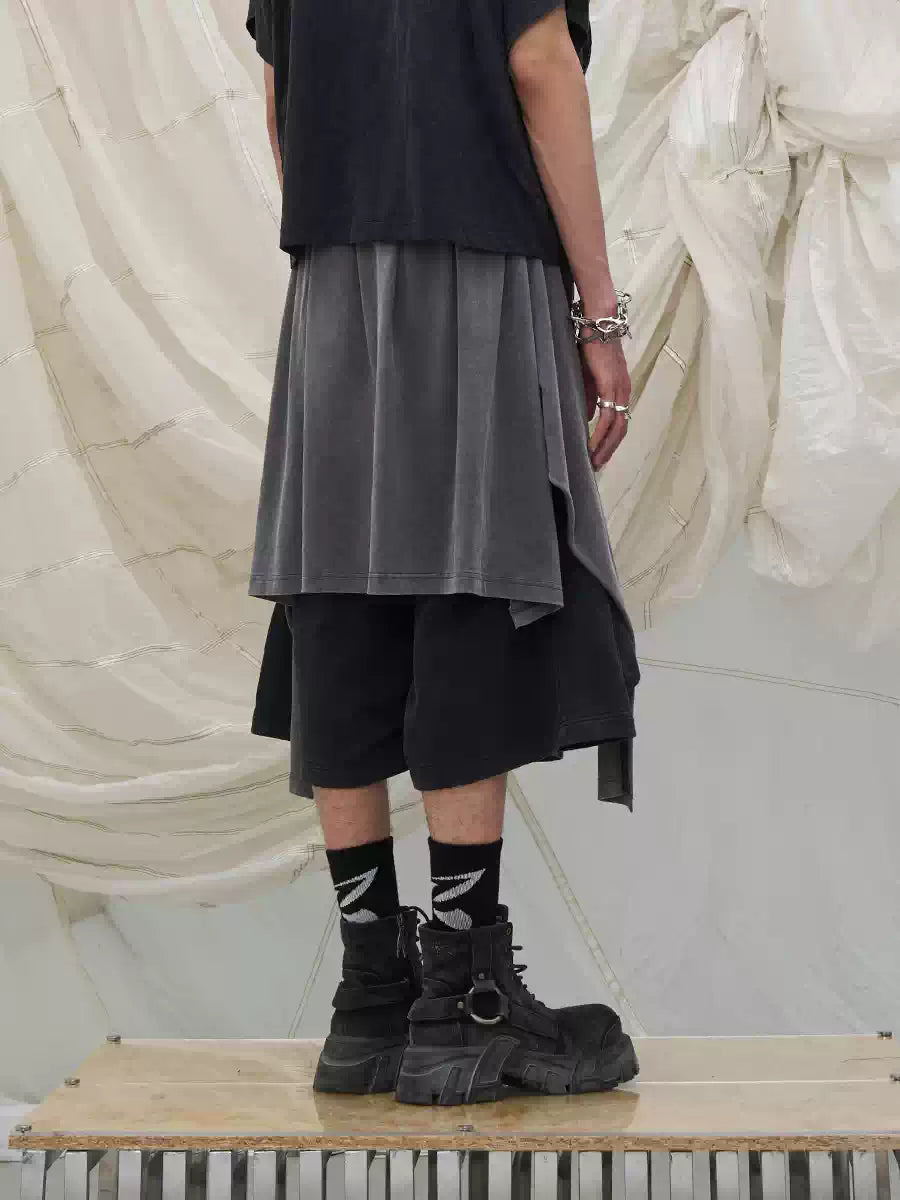 Cropped Washed Detachable Pocket Sweatpants