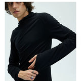 Slim Fit Two-Color Long Base Tees
