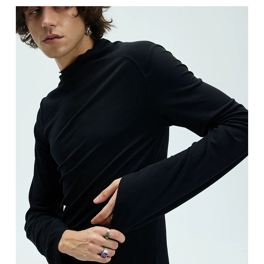Slim Fit Two-Color Long Base Tees