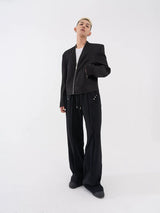Men's Two-Tone Zip Shoulder Pad Jacket