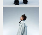 Couple's Loose Color-block Three-layer Collar Coat