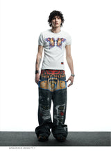 Skull Print Slim Ribbed Tee