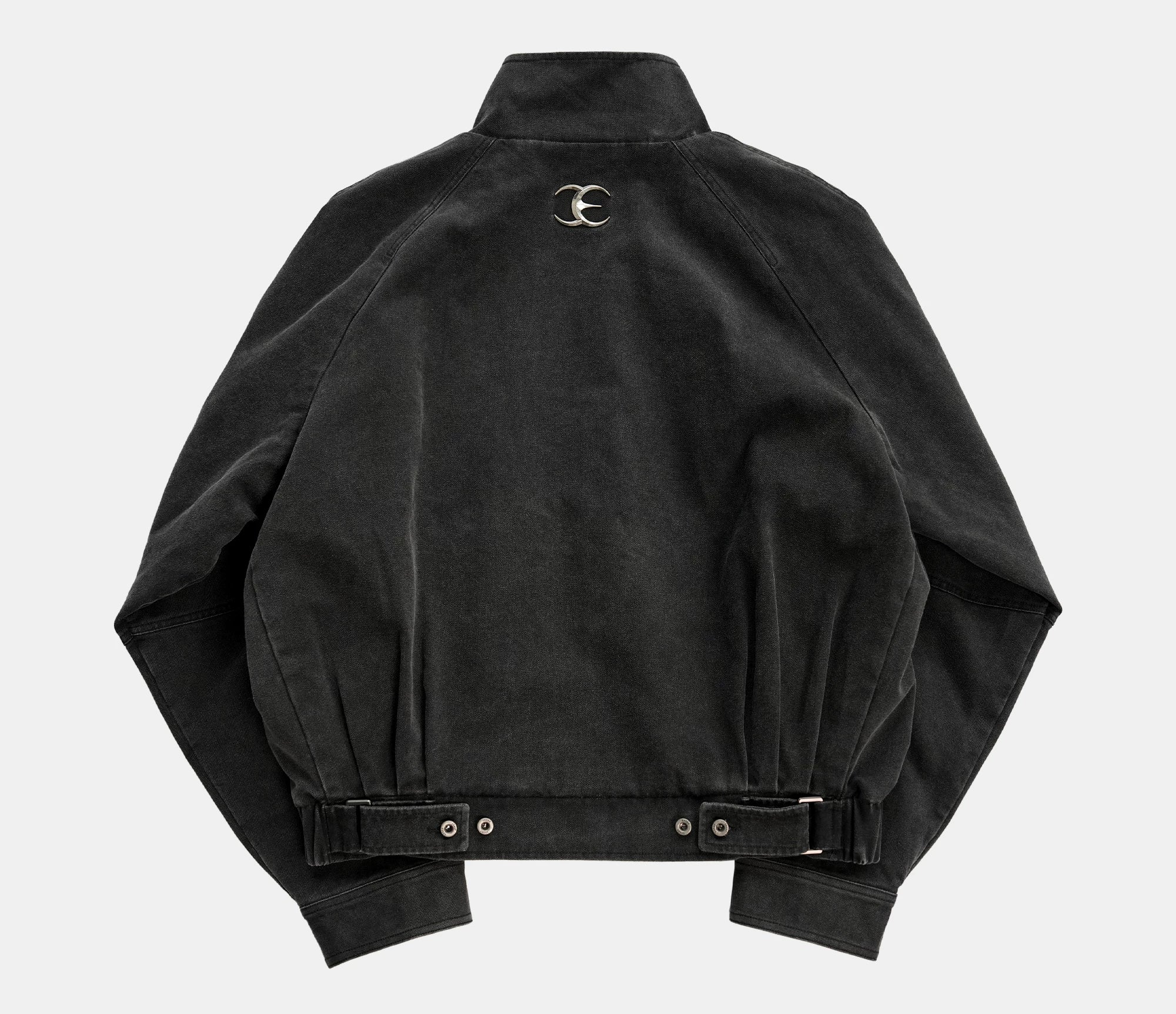 Loose Stand Collar Washed Canvas Coat