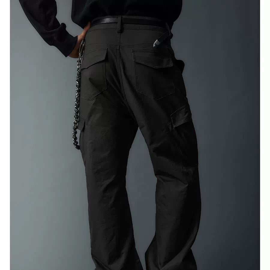 Adjustable Zipper Flared Baggy Cargo Pants