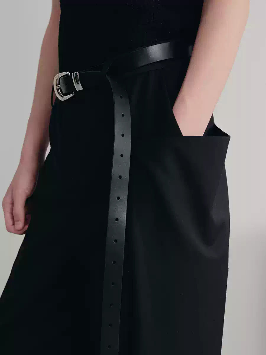 Straight Leg Side Pocket Dress Trousers
