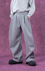 Gray Black Elastic Waist Sweatpants