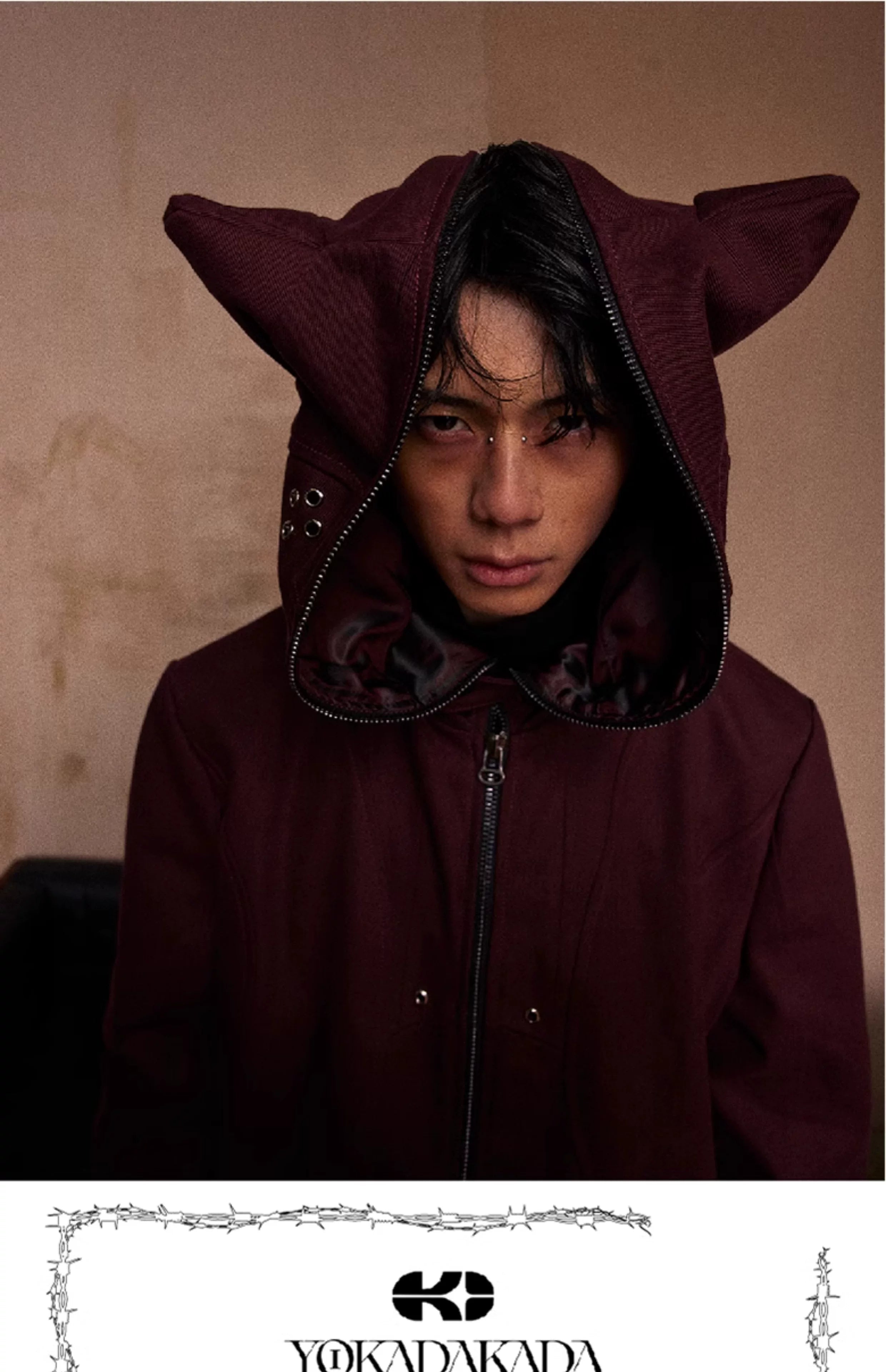 Cat Ear Zip Hooded Work Jacket