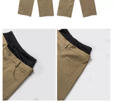 Colorblock Khaki Wide Leg Pants