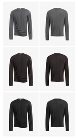 Comfortable Rippled Wool Long Sleeve Top