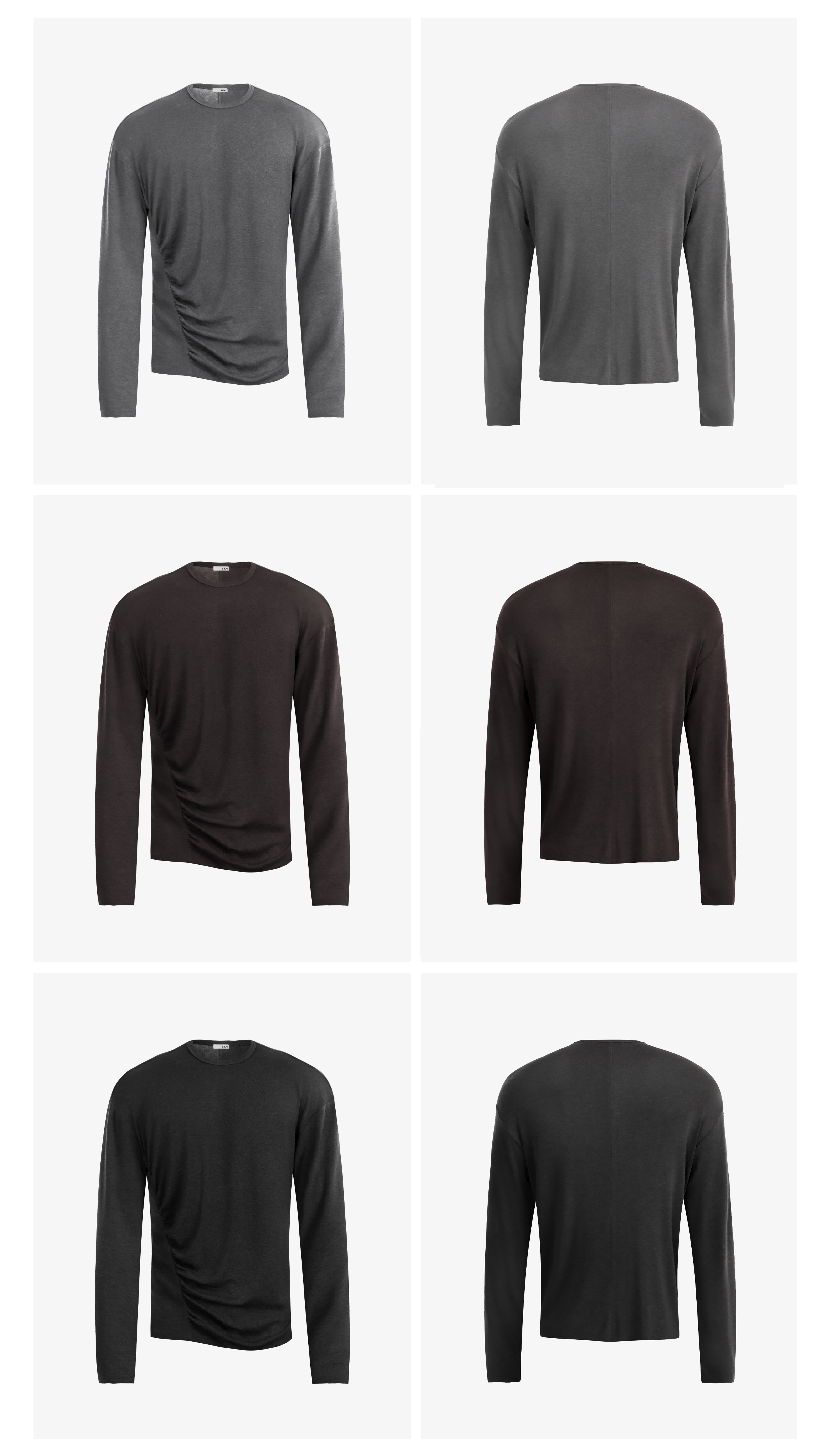 Comfortable Rippled Wool Long Sleeve Top