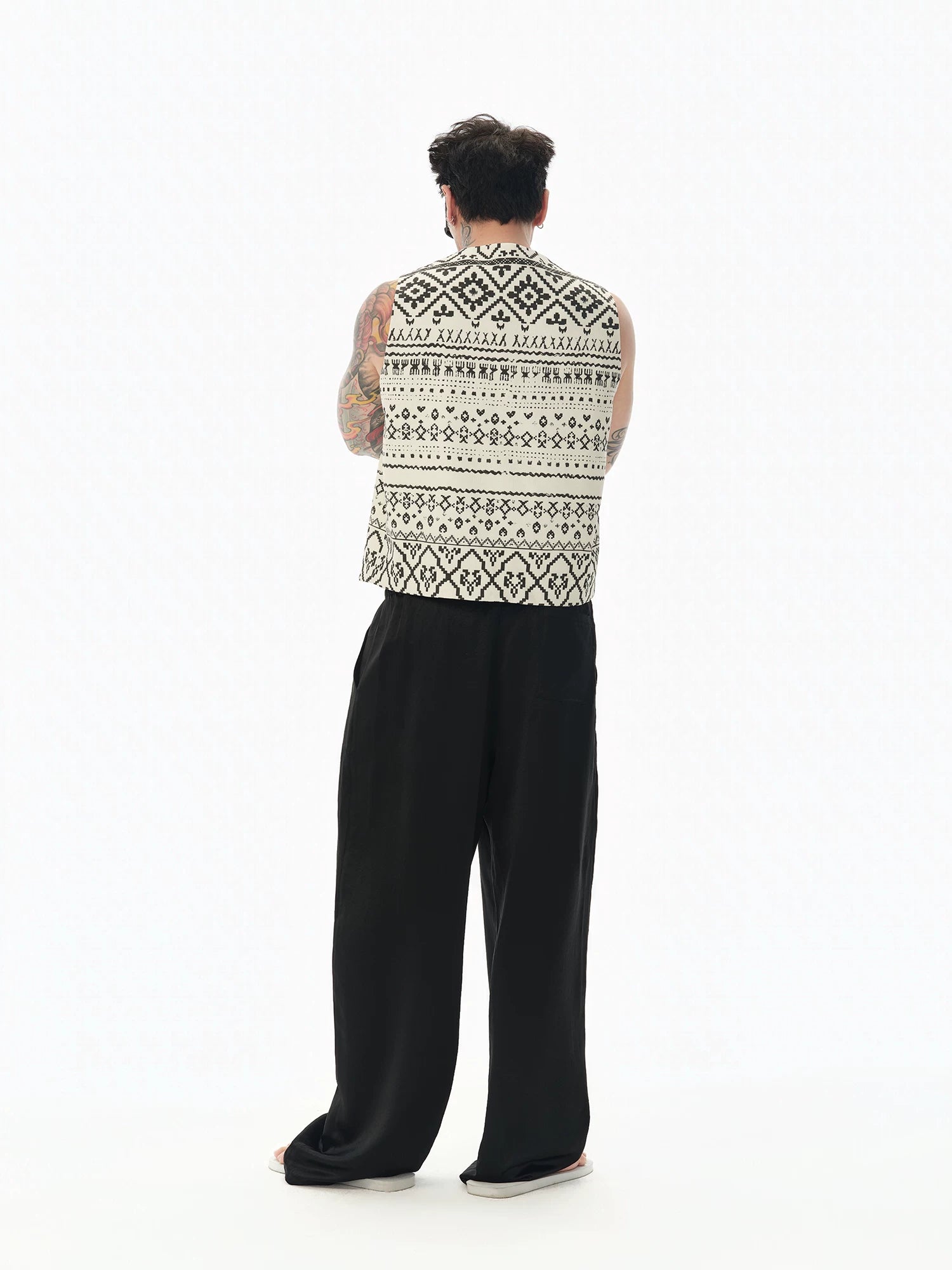 Fair Isle Skeleton Print Vest