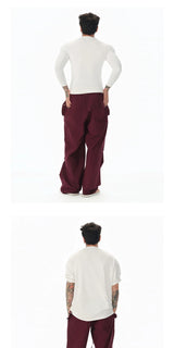 Cotton Low Waist Cargo Parachute Pants
