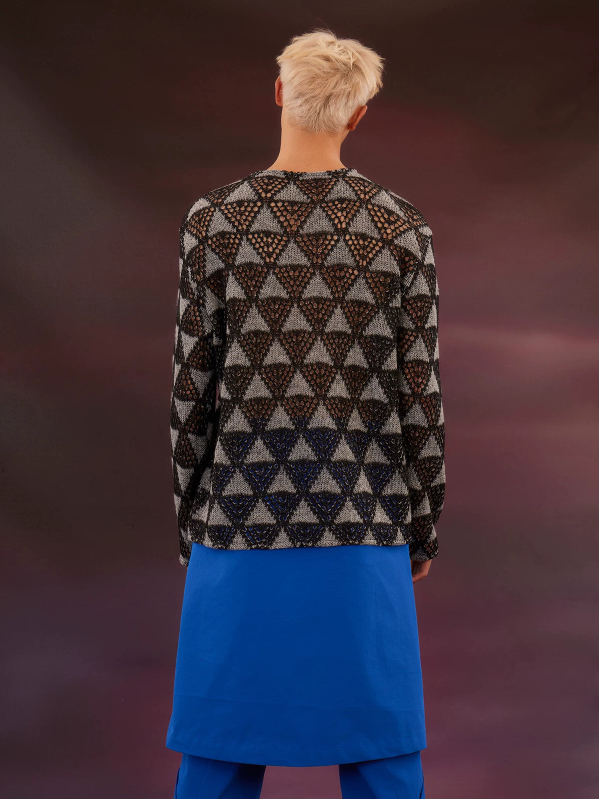Loose Vintage Triangle Mesh Sweater