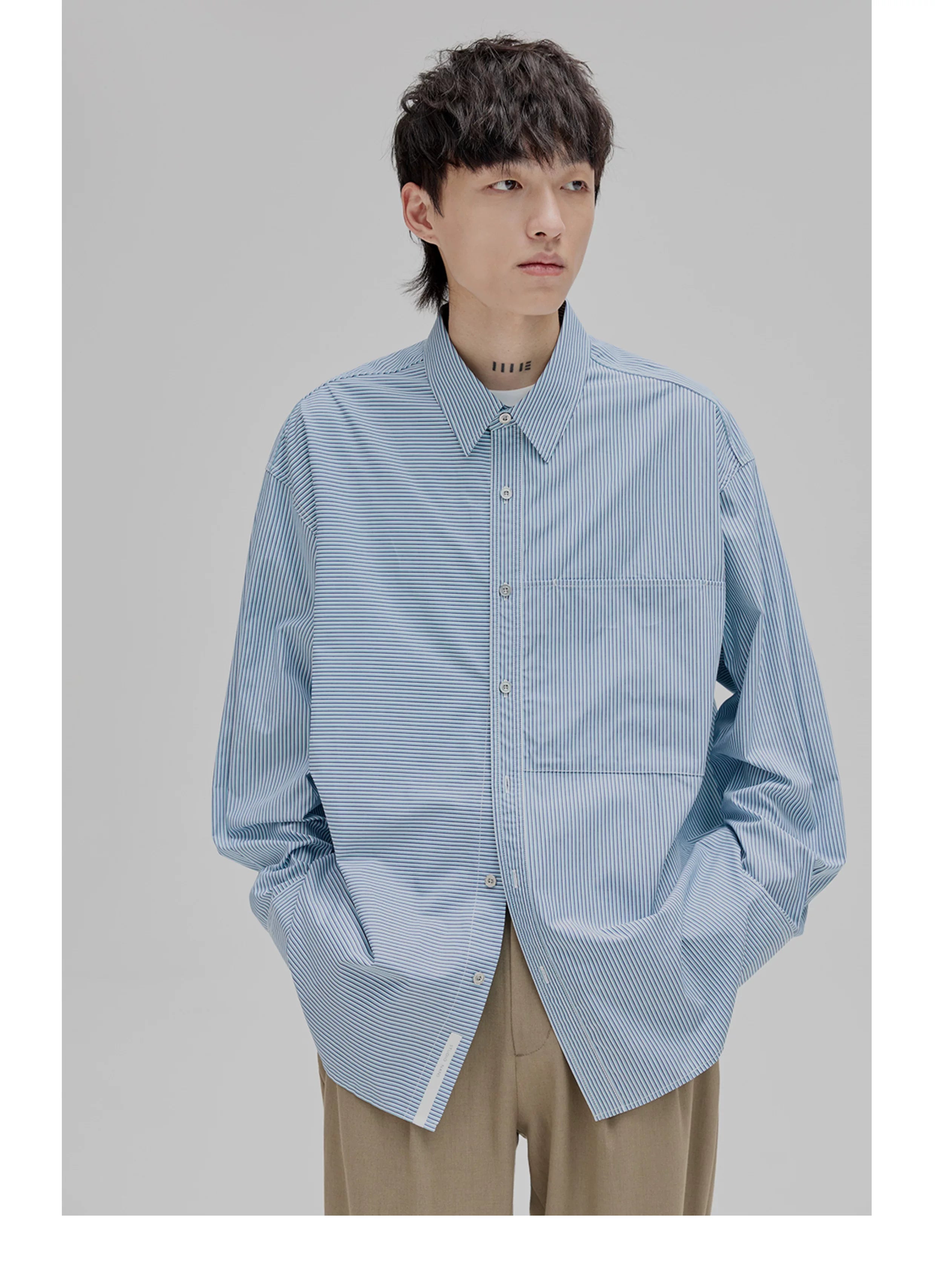 Striped Paneled Pocket Shirt