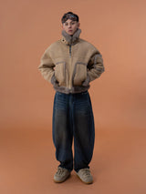 Faux Fur Reversible Men's Bomber Jacket