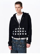 Men's Star Printed Hooded Jacket