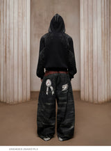 3D Printed Curved Baggy Jeans