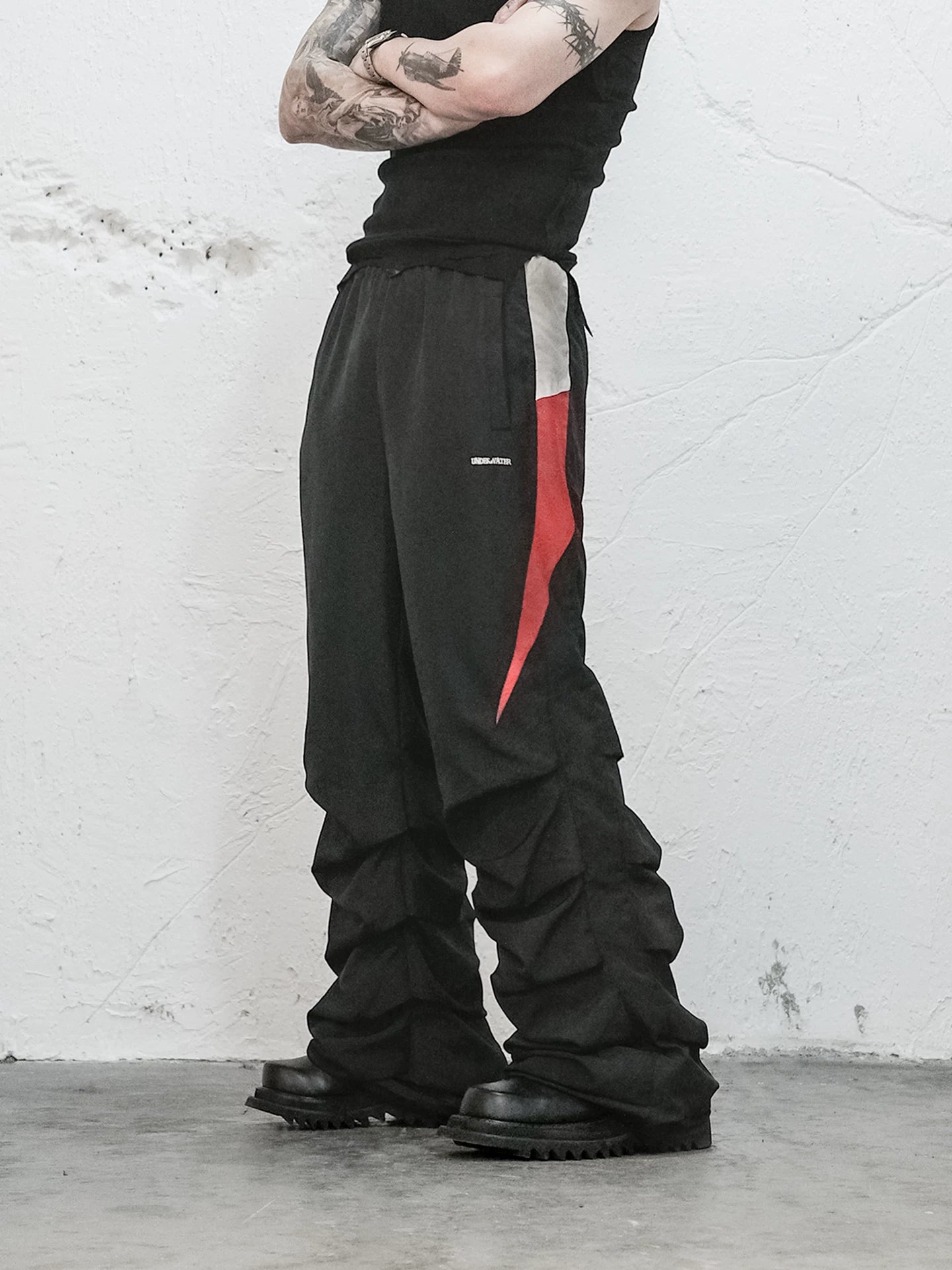 Bloodfang Pleated Flared Color Block Joggers