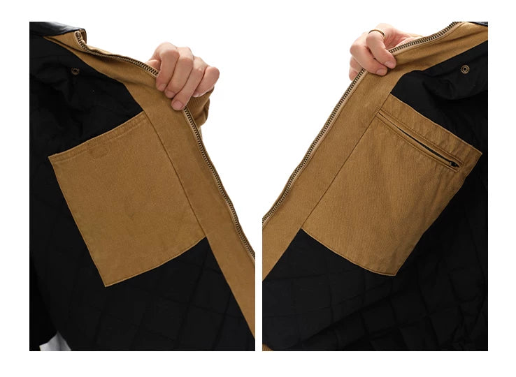 Men's Washed Patchwork Sheepskin Jacket