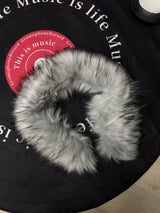 Ten-Color Removable Snap Fur Collar