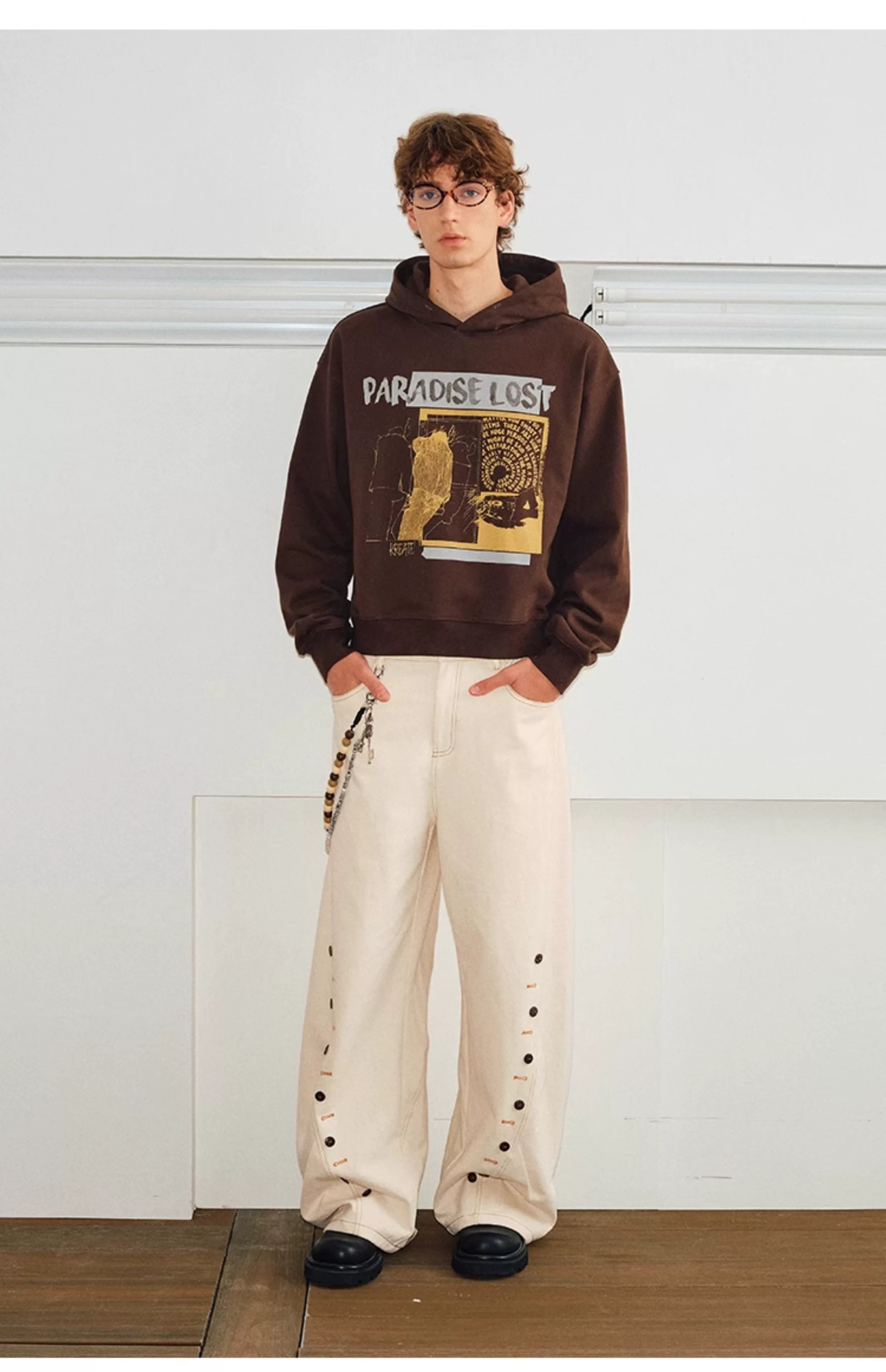 Unisex Boxy Color Block Print Hoodies