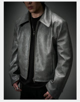 Vintage Stand Collar Biker Jacket