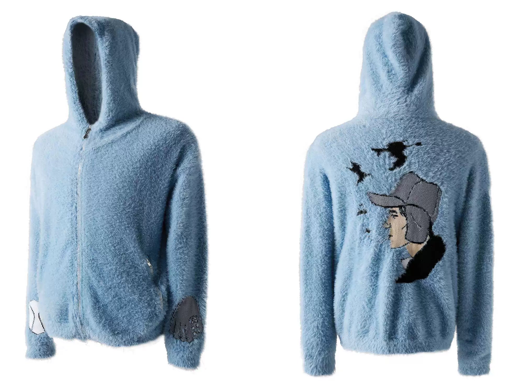Cartoon Embroidered Hooded Sweater