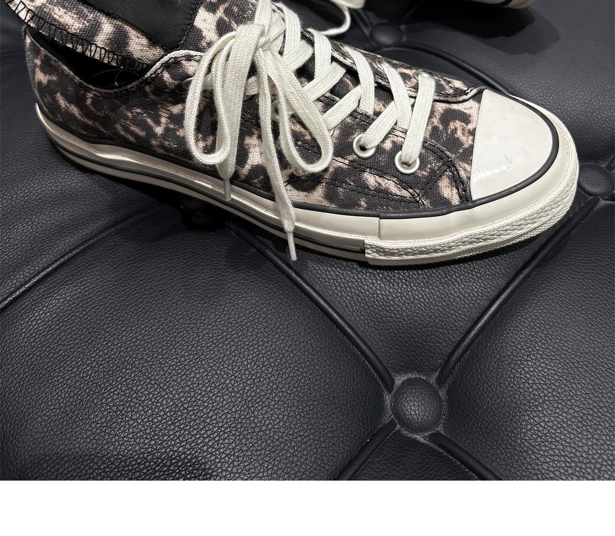 Leopard Print 1970s Long Tongue Sneakers